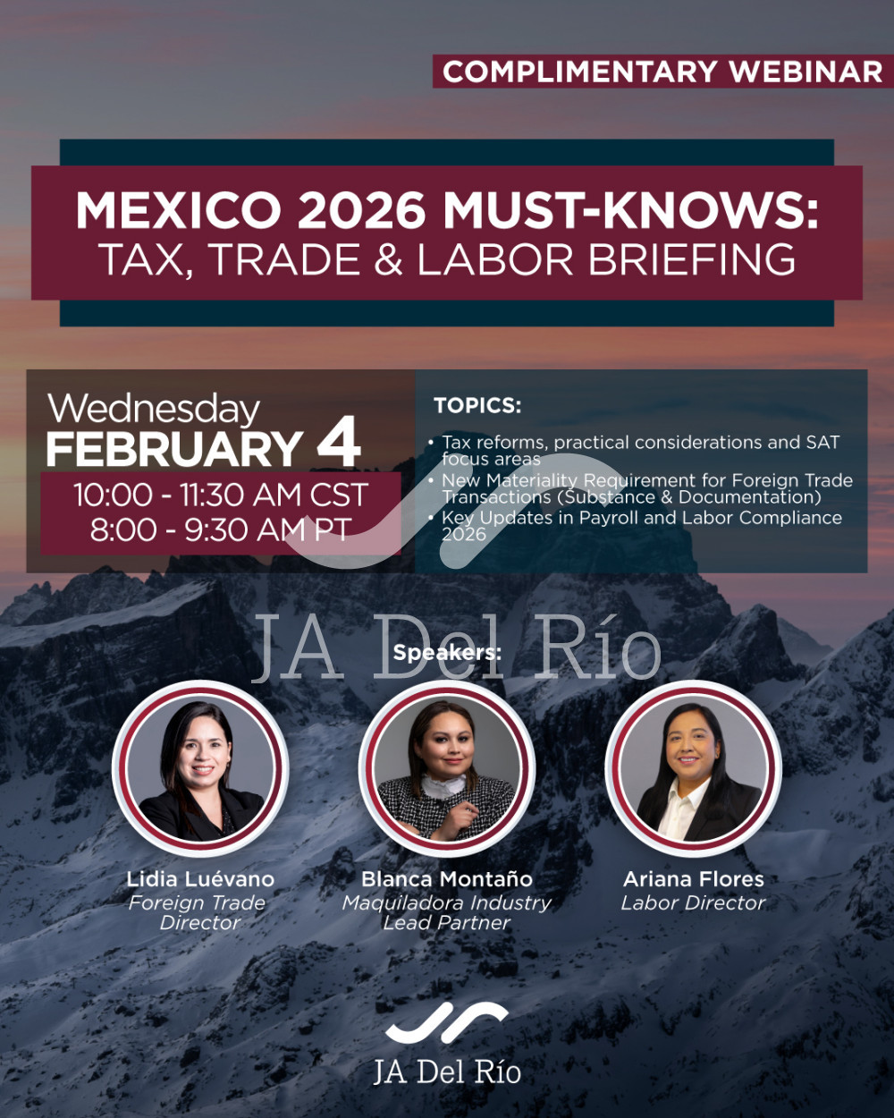 Mexico 2026 Must-Knows: Tax, Trade & Labor Briefing